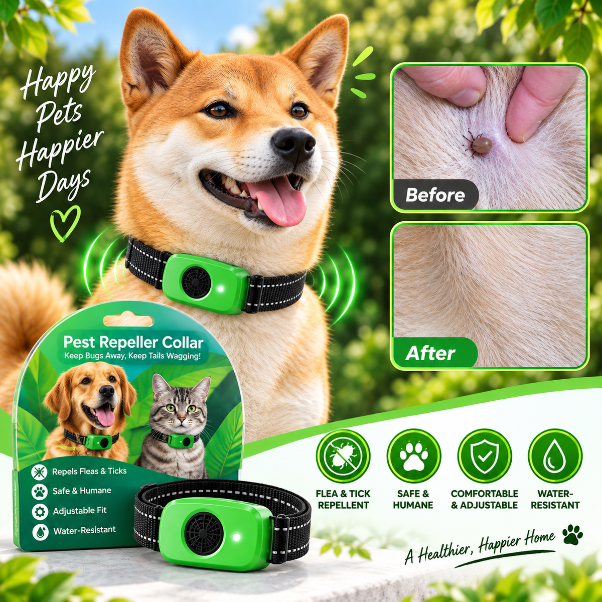 YardShield™ Flea & Tick Collar — 12 Months of Natural Protection