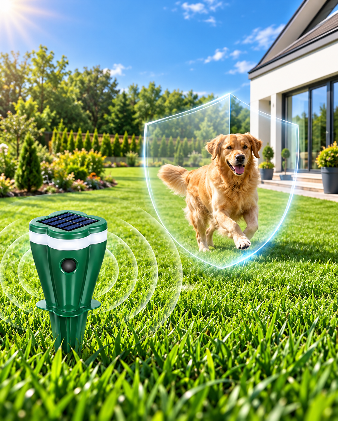 Solar Ultrasonic Outdoor Animal Repellent