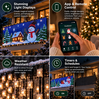Smart Christmas Net Lights - Programmable RGB Pixel LED